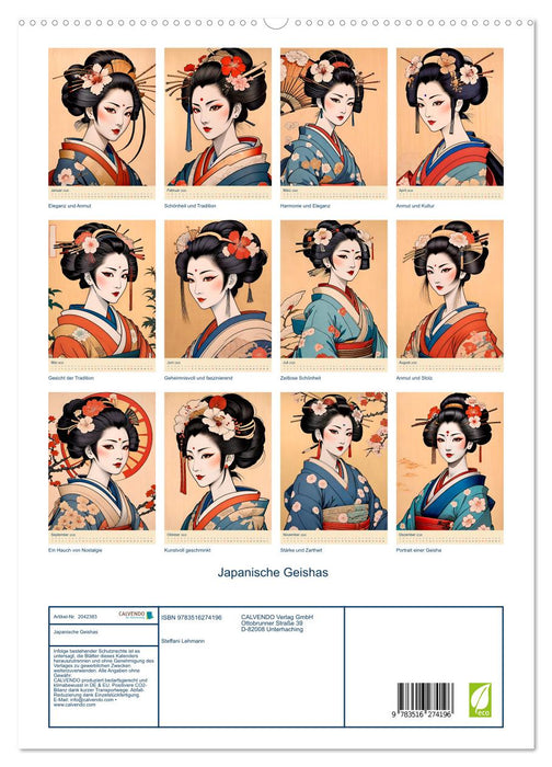 Japanische Geishas (CALVENDO Premium Wandkalender 2026)