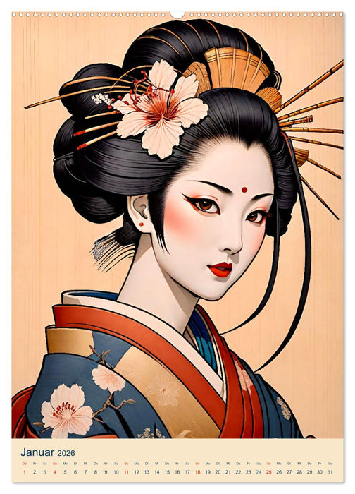 Japanische Geishas (CALVENDO Premium Wandkalender 2026)