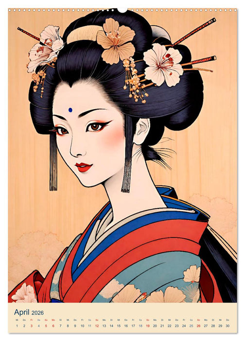 Japanische Geishas (CALVENDO Premium Wandkalender 2026)