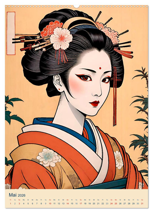 Japanische Geishas (CALVENDO Premium Wandkalender 2026)