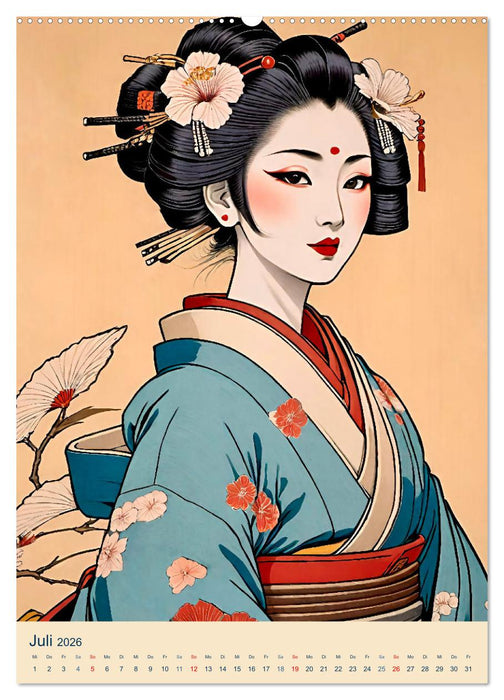 Japanische Geishas (CALVENDO Premium Wandkalender 2026)