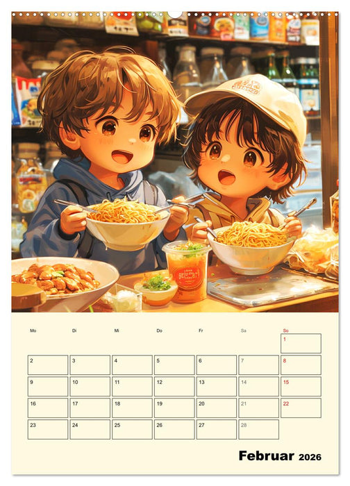 Coole Manga Kids. Lustige Abenteuer im Pixelreich (CALVENDO Premium Wandkalender 2026)