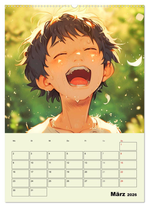 Coole Manga Kids. Lustige Abenteuer im Pixelreich (CALVENDO Premium Wandkalender 2026)