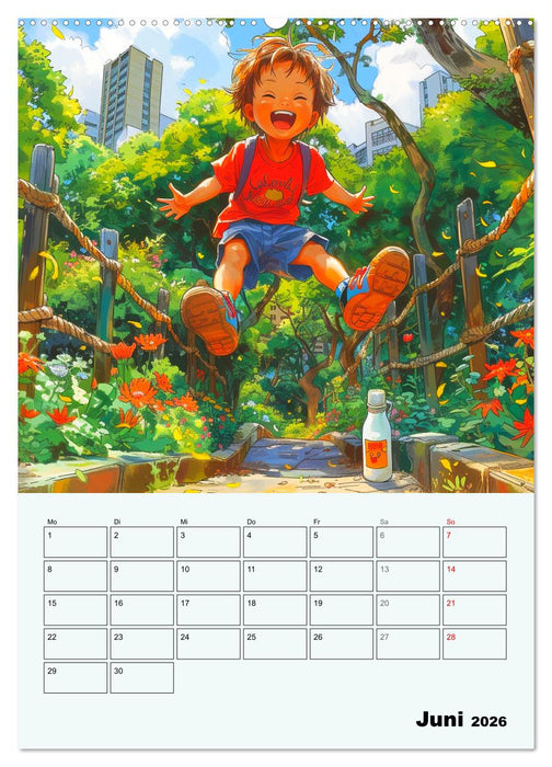 Coole Manga Kids. Lustige Abenteuer im Pixelreich (CALVENDO Premium Wandkalender 2026)
