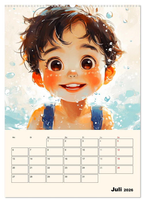 Coole Manga Kids. Lustige Abenteuer im Pixelreich (CALVENDO Premium Wandkalender 2026)