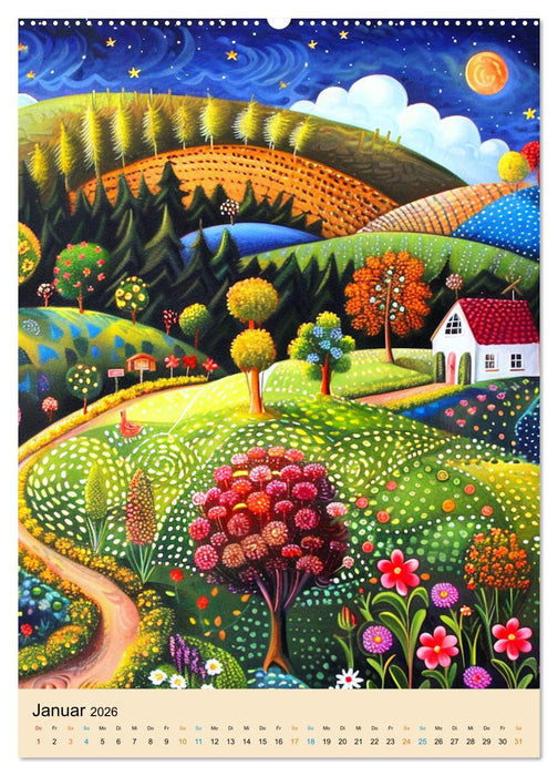 Bunte naive reise (CALVENDO Premium Wandkalender 2026)