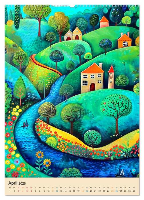 Bunte naive reise (CALVENDO Premium Wandkalender 2026)