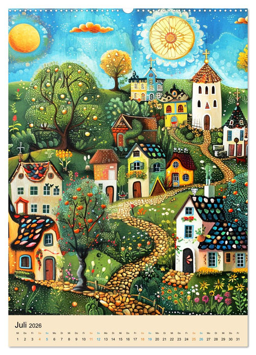 Bunte naive reise (CALVENDO Premium Wandkalender 2026)