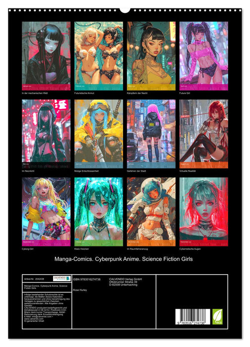 Manga-Comics. Cyberpunk Anime. Science Fiction Girls (CALVENDO Premium Wandkalender 2026)