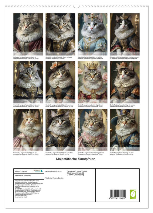Majestätische Samtpfoten (CALVENDO Premium Wandkalender 2026)