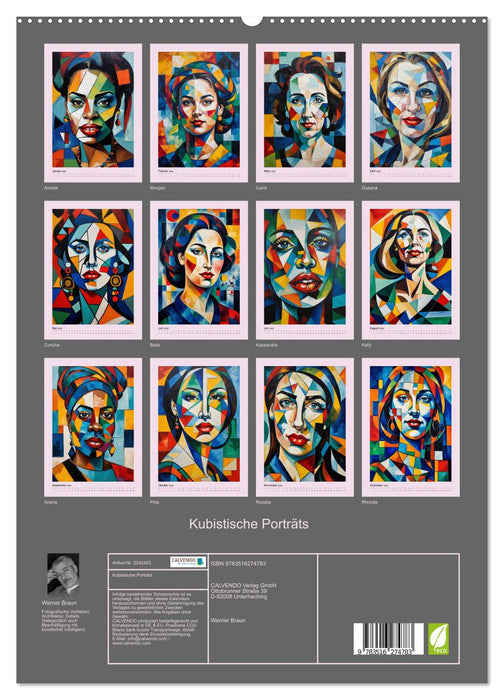 Kubistische Porträts (CALVENDO Premium Wandkalender 2026)