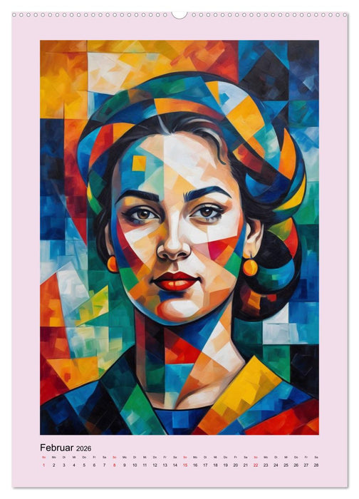 Kubistische Porträts (CALVENDO Premium Wandkalender 2026)