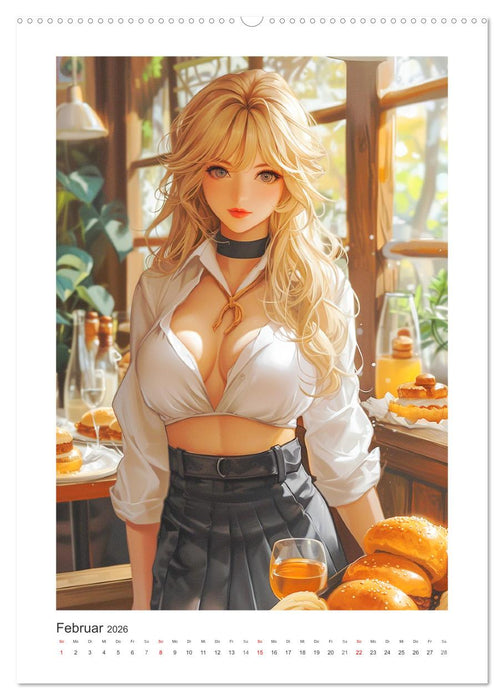 Manga-Girls. Coole Comics mit Ausstrahlungskraft (CALVENDO Premium Wandkalender 2026)