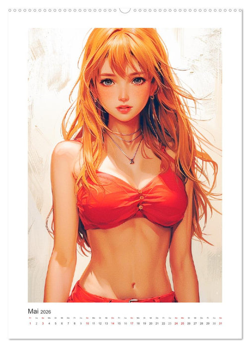 Manga-Girls. Coole Comics mit Ausstrahlungskraft (CALVENDO Premium Wandkalender 2026)