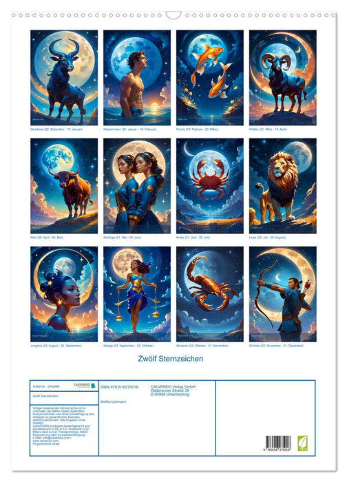 Zwölf Sternzeichen (CALVENDO Wandkalender 2026)