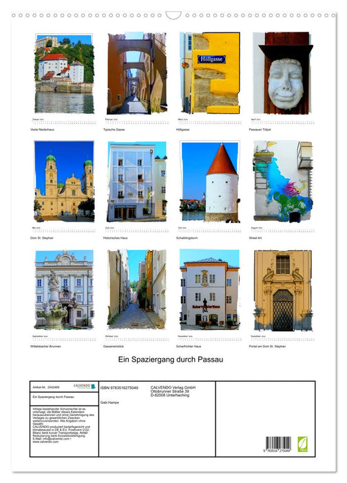 Ein Spaziergang durch Passau (CALVENDO Wandkalender 2026)