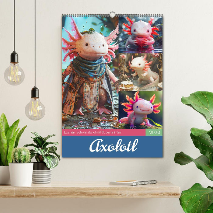 Axolotl. Lustiger Schwanzlurch mit Superkräften (CALVENDO Wandkalender 2026)