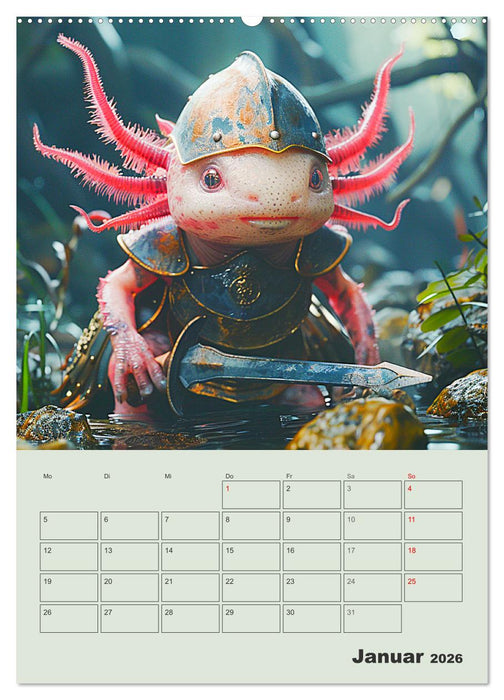 Axolotl. Lustiger Schwanzlurch mit Superkräften (CALVENDO Wandkalender 2026)