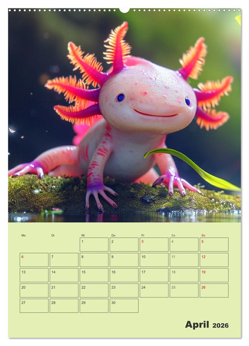 Axolotl. Lustiger Schwanzlurch mit Superkräften (CALVENDO Wandkalender 2026)