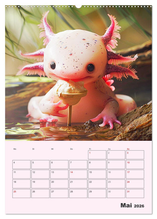 Axolotl. Lustiger Schwanzlurch mit Superkräften (CALVENDO Wandkalender 2026)