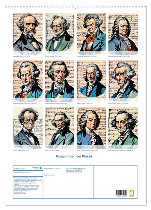 Komponisten der Klassik (CALVENDO Wandkalender 2026)