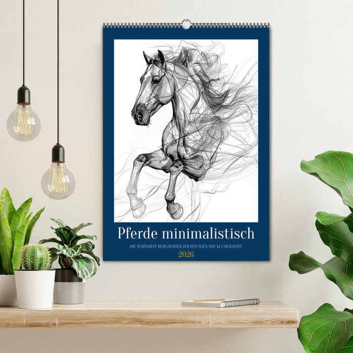 Pferde minimalistisch (CALVENDO Wandkalender 2026)