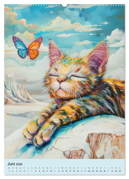 Katzen im expressionistischen Stil (CALVENDO Premium Wandkalender 2026)