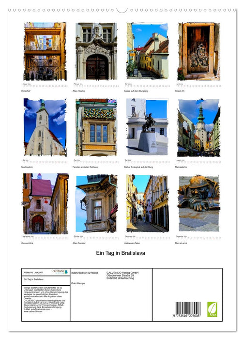 Ein Tag in Bratislava (CALVENDO Premium Wandkalender 2026)