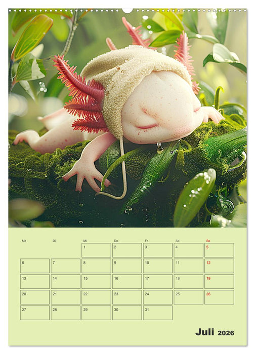 Axolotl. Lustiger Schwanzlurch mit Superkräften (CALVENDO Premium Wandkalender 2026)