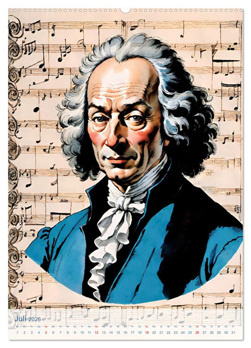 Komponisten der Klassik (CALVENDO Premium Wandkalender 2026)
