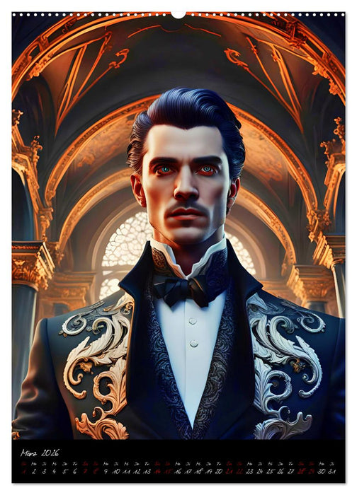 Männer der Finsternis - Mysteriöse KI-Vampirmänner (CALVENDO Wandkalender 2026)