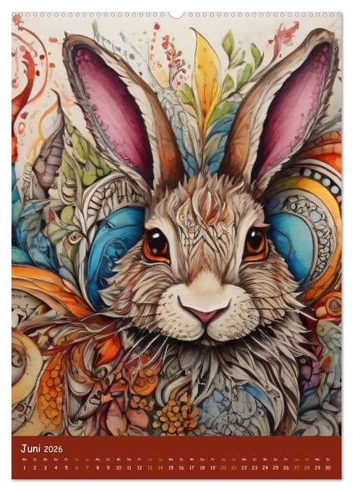 Zentangle Zoo im Kinderzimmer (CALVENDO Wandkalender 2026)