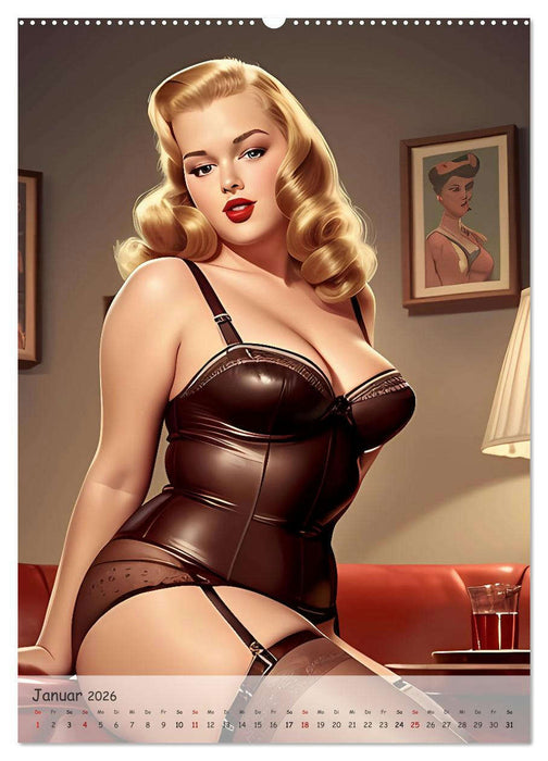 Pin-up Girls - Retro Glamour (CALVENDO Premium Wandkalender 2026)