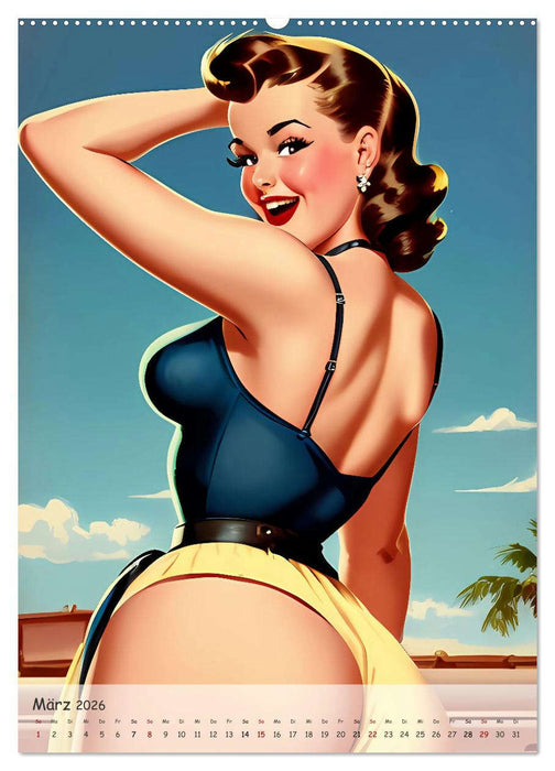 Pin-up Girls - Retro Glamour (CALVENDO Premium Wandkalender 2026)