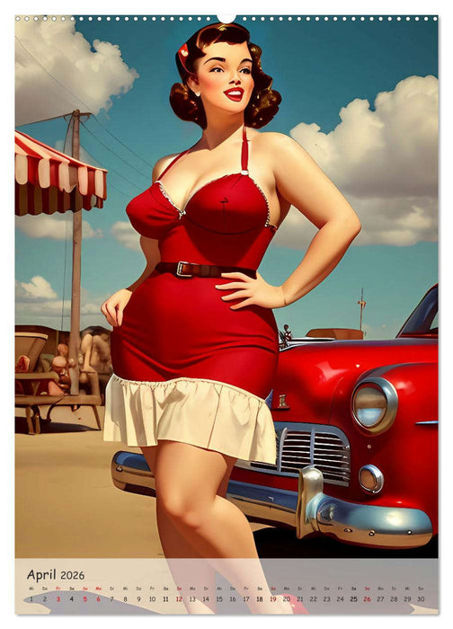 Pin-up Girls - Retro Glamour (CALVENDO Premium Wandkalender 2026)