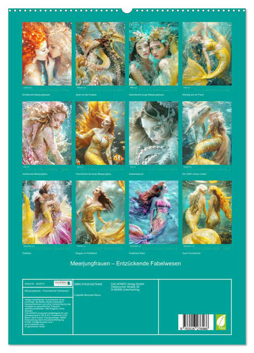 Meerjungfrauen – Entzückende Fabelwesen (CALVENDO Premium Wandkalender 2026)
