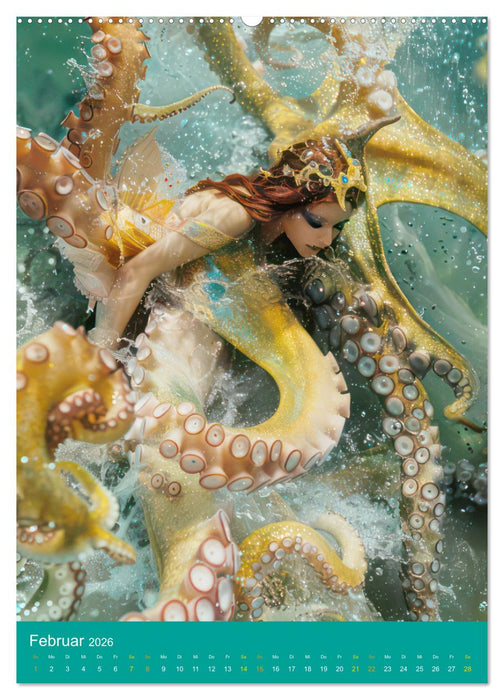 Meerjungfrauen – Entzückende Fabelwesen (CALVENDO Premium Wandkalender 2026)