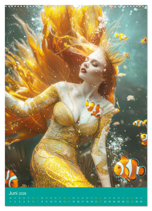 Meerjungfrauen – Entzückende Fabelwesen (CALVENDO Premium Wandkalender 2026)