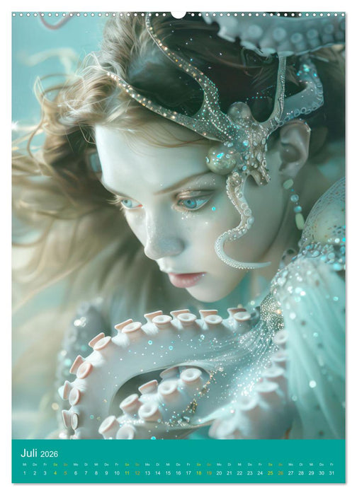 Meerjungfrauen – Entzückende Fabelwesen (CALVENDO Premium Wandkalender 2026)