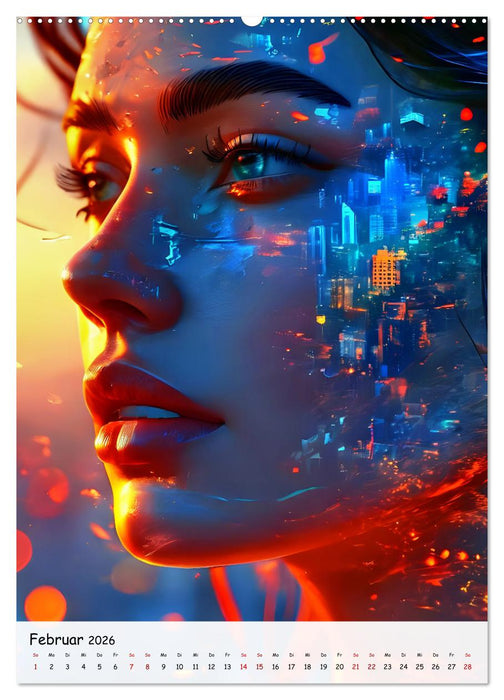 Stadtgesichter - Surreale KI-Schönheiten in Weltmetropolen (CALVENDO Premium Wandkalender 2026)
