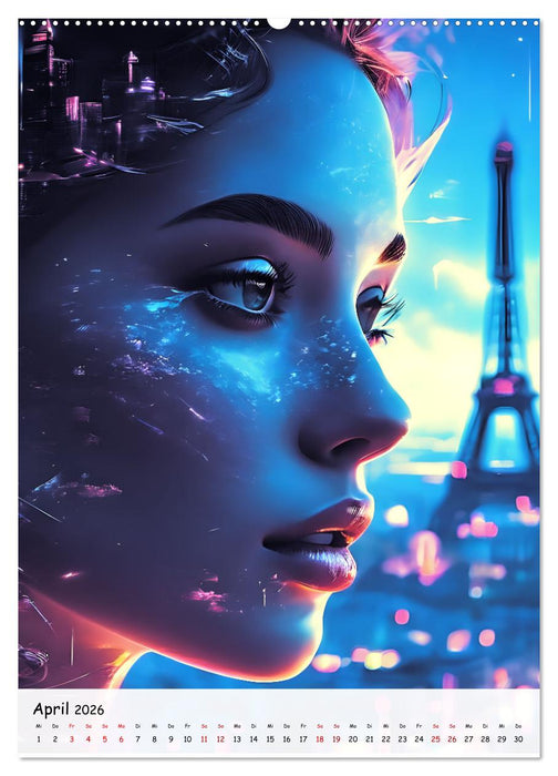 Stadtgesichter - Surreale KI-Schönheiten in Weltmetropolen (CALVENDO Premium Wandkalender 2026)
