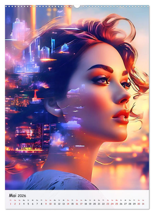 Stadtgesichter - Surreale KI-Schönheiten in Weltmetropolen (CALVENDO Premium Wandkalender 2026)