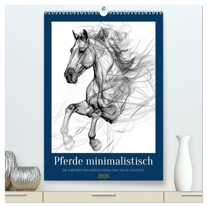 Pferde minimalistisch (CALVENDO Premium Wandkalender 2026)
