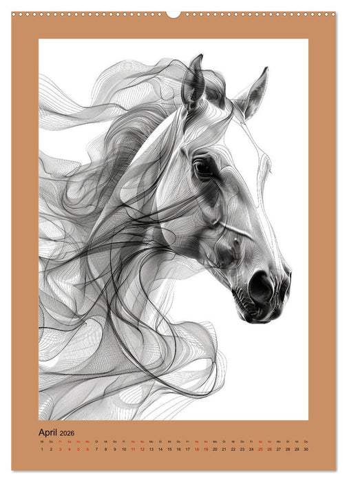 Pferde minimalistisch (CALVENDO Premium Wandkalender 2026)