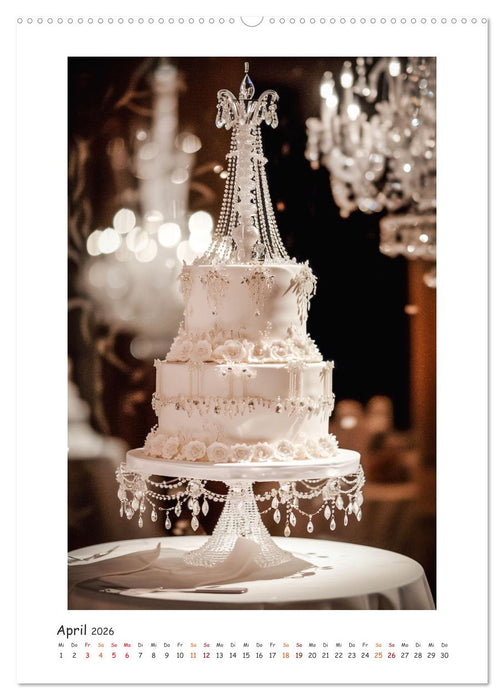 Hochzeitstorten - Verführerische Kreationen mit einer KI in Szene gesetzt (CALVENDO Wandkalender 2026)