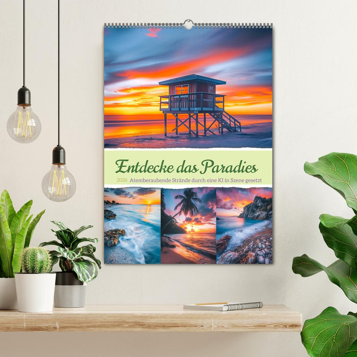 Entdecke das Paradies - Atemberaubende Strände durch eine KI in Szene gesetzt (CALVENDO Wandkalender 2026)