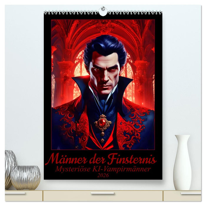Männer der Finsternis - Mysteriöse KI-Vampirmänner (CALVENDO Premium Wandkalender 2026)