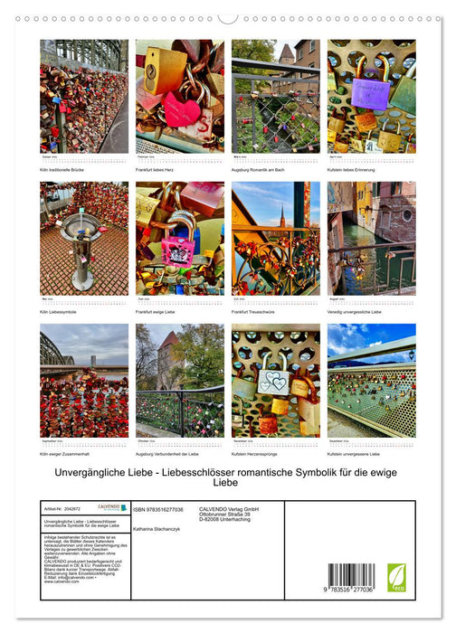 Unvergängliche Liebe - Liebesschlösser romantische Symbolik für die ewige Liebe (CALVENDO Premium Wandkalender 2026)