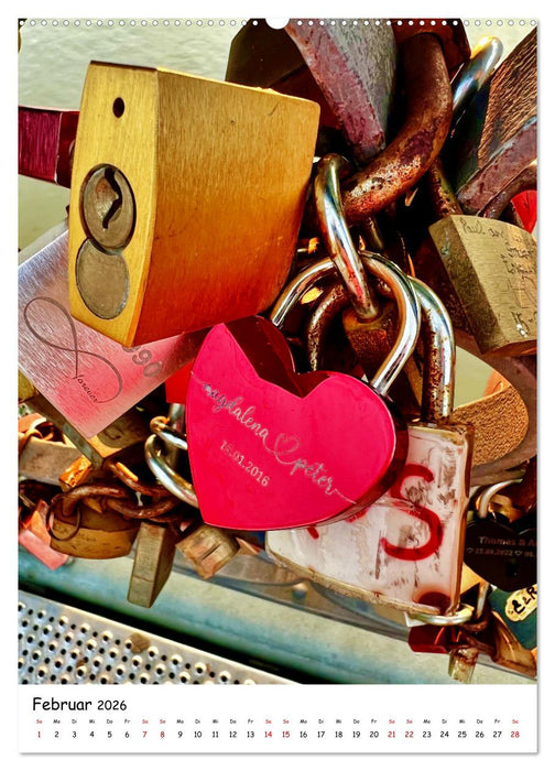 Unvergängliche Liebe - Liebesschlösser romantische Symbolik für die ewige Liebe (CALVENDO Premium Wandkalender 2026)