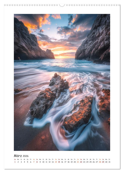 Entdecke das Paradies - Atemberaubende Strände durch eine KI in Szene gesetzt (CALVENDO Premium Wandkalender 2026)